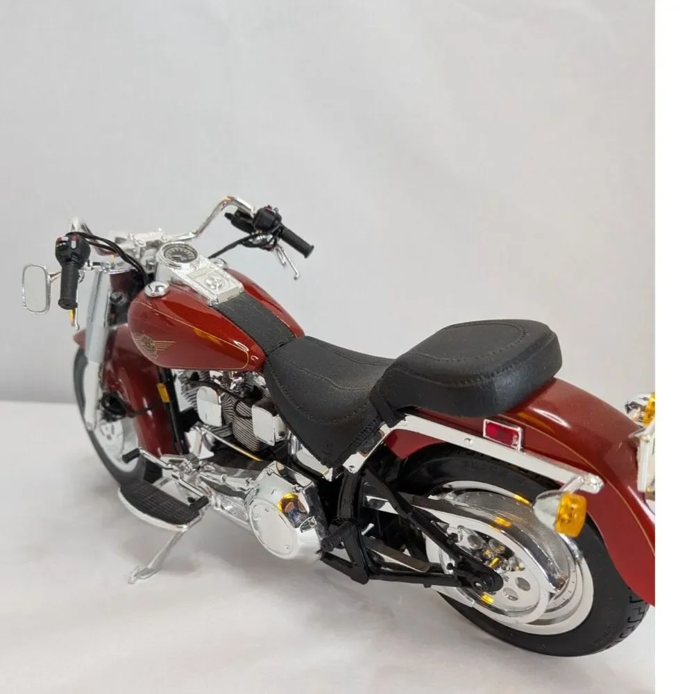 Harley Davidson Fat Boy Maisto 1:10 1999 FLSTF Red Diecast Motorcycle Model